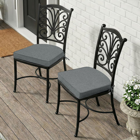 Fitfree Set 2, 17 16 Inch, Outdoor Chair Cushions, Fade-Resistant & Water-Resistant, D Shaped Patio Furniture Seat