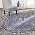Home Dynamix Premium Sakarya Traditional Medallion Border Area Rug, Country Blue, 3'7"x5'2" Rectangle