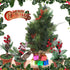 Christmas Tabletop Decorative Pots Set of 3 with Pine Red Berries, Pine Cones Greenery - Snow Flocked Xmas Holiday Decor
