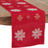 Saro Lifestyle Embroidered Snowflake Design Table Runner, Red, 16"x72"