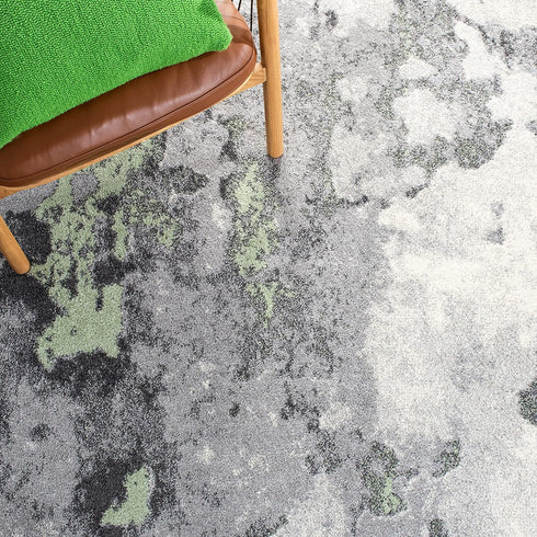 2'6" 4', (ADR134F) SAFAVIEH Adirondack Collection Accent Rug - x Green & Grey, Modern Abstract Design, Non-Shedding