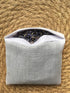 Hand Embroidered Lavender Pillow Sachet Bag “Lavender Crown” – Natural Linen Cushion 6"x6", Set of 3