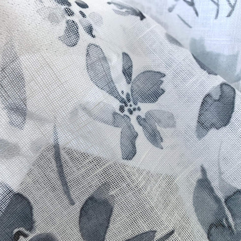 Set 3 Set 36 inch Fragrantex Blue and Grey Floral Sheer Kitchen Curtains and Valances for Cafe Piece Watercolor Flower