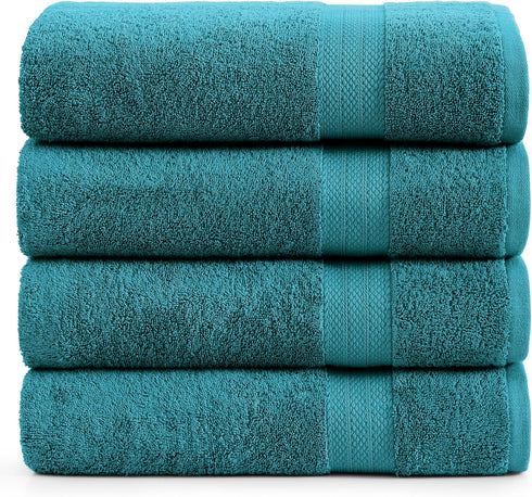 LANE LINEN Premium 4 Pack Bath Towels Set (28"x54") - 100% Ring