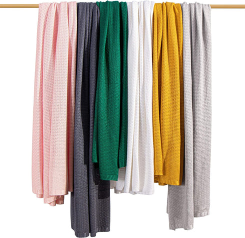 60x80 Inches NTBAY Cable Knit Cooling Bed Blanket, Soft and Breathable Oversized Twin Bed Blanket Made from Rayon