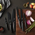 Marco Almond Kitchen Knife Set, KYA38 12-Piece Stainless Steel Cooking Knives Set with Covers