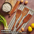Wooden Spatula for Cooking - Teak Utensils Set of 4 including Paddle, Turner, Slotted Spurtle, and Scraper