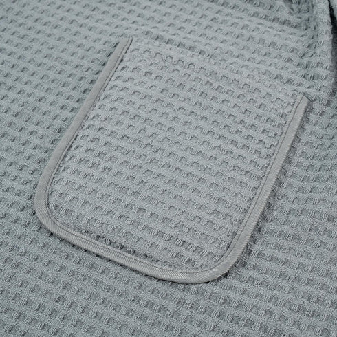 POLYTE Microfiber Waffle Bath Towel Body Wrap for Men, One Size - Quick Dry (Gray)