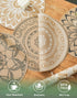 CcHhyyt Set 6 of Boho PVC Round Placemats for Dining Table Mandala Table Mats Washable Heat Resistant Placemats Retro