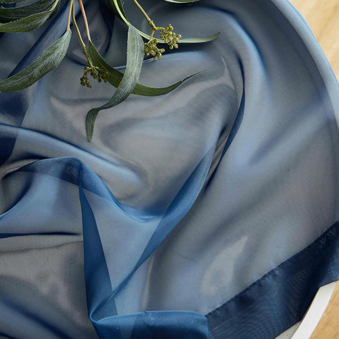 HLC.ME Navy Blue Sheer Voile Rod Pocket Curtain Panels for Bedroom, Kitchen, Living Room (54 x 72 inches, Set of 2)