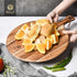 BILL.F Acacia Wood Pizza Peel, 10" Cutting Board, Cheese Paddle Board, 14x10x0.5 Inch