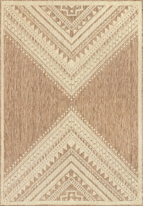 nuLOOM 2x3 Landry Aztec Indoor/Outdoor Accent Rug, Beige