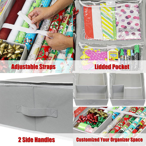 Simple Houseware Wrapping Paper Storage Container for Gift Wrapping Supplies