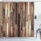 Ambesonne Wooden Shower Curtain Set, 69" W x 75" L, Brown - Farmhouse Style Bathroom Decor with Hooks