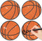 Glitter Basketball Cutouts - 100 Pcs DIY Paper Shapes for Sports Theme Party Decorations, Baby Shower, and Classroom