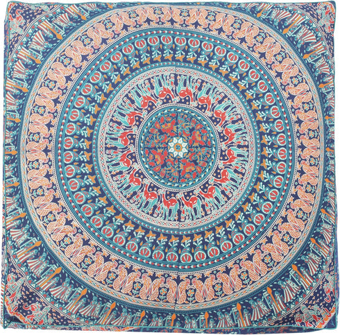35" Popular Handicrafts Floor Pillow Cushion Cover - Hippie Mandala Square Ottoman Indian Elephant Camel Daybed