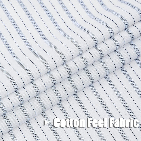 Boho Rustic Striped Sheer Tiers Curtains, 27 Inch x 24 Inch, White/Blue for Living Room, Bedroom, Kitchen, Patio, Villa