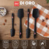 DI ORO 4pc Silicone Spatula Set, Rubber Kitchen Scraper for Baking, Cooking & Mixing, 600°F Heat-Resistant, Black