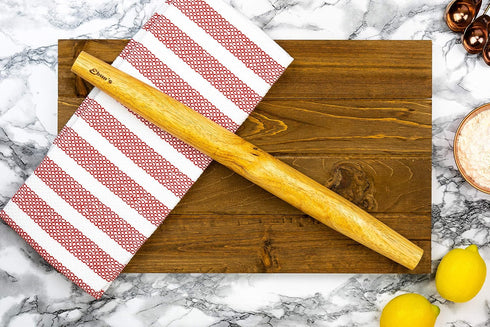 French Rolling Pin, 18 Inch Wooden Dough Roller for Baking Pizza, Pie Crust, Cookies & Pasta