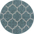 Unique Loom Outdoor Trellis Collection Area Rug (3' 3" Round, Teal/ Gray) by Unique Loom