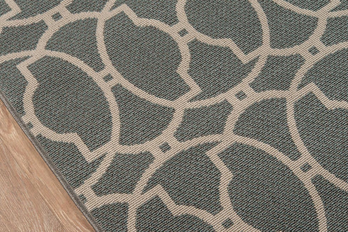 Momeni Rugs Baja Collection Indoor & Outdoor Area Rug, 1'8" x 3'7", Grey, Easy to Clean