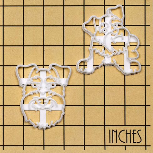 Set of 2 Mini Schnauzer Cookie Cutters (Body & Face Designs), 2 Pieces - Bakerlogy