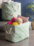 DII Polyester Container with Handles - Lattice Storage Bin, Medium, Bright Green