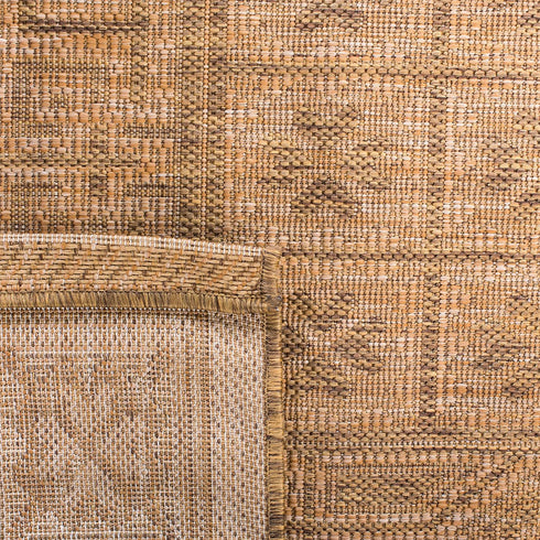 SAFAVIEH Courtyard Collection 2'7" x 5' Area Rug - Gold / Natural, Indoor/Outdoor, Splashproof, Easy Scrubbing