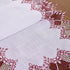 60 inches 16x60) White Dark Red Jacquard Lace Table Runner Long, Claret Dresser Scarf Table Topper for Christmas