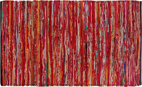 Cotton Multi Chindi Hand Woven Rugs 24x36 inch, Multi Color, Indoor/Outdoor, 2'x3', Machine Washable for Living Room