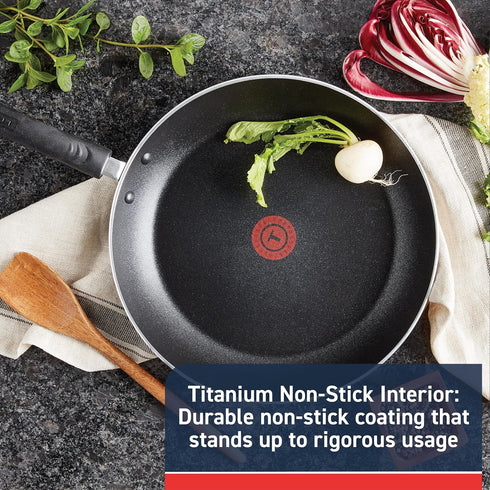 T-fal Experience Nonstick Fry Pan, 12.5 Inch, Black, Induction, Oven Broiler Safe 400F