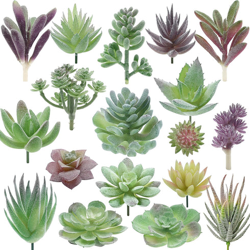 18 Pack Artificial Succulent Plants, Premium Fake Plants, Realistic Textured Cactus Decor