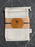 Montecito Home Set 2 12"x15" of Extra Large Farmhouse Natural Linen Artisan Boule Bread Bags, Reusable Drawstring Bag