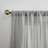 No. 918 Tayla Crushed Texture Semi-Sheer Curtain Panel, 50" x 120", Gray, Rod Pocket