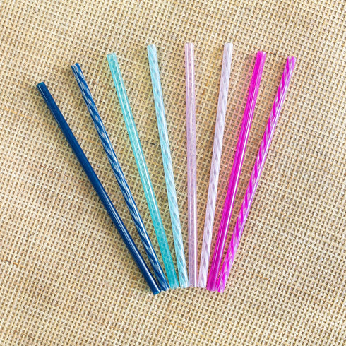 Ello Impact 8 Pack Reusable Plastic Straws, Dishwasher Safe, BPA-Free with Cleaning Brush, Rosewater