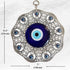 Turkish Glass Blue Evil Eye Wall Hanging Ornament - Metal Home Decor Amulet for Protection and Good Luck Gift