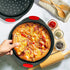 NutriChef 2-Piece Nonstick Pizza Tray, 13-Inch Round Carbon Steel Baking Pan with Perforated Holes, Dishwasher Safe