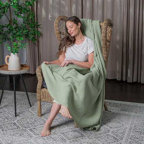 90" 66" 100% Cozy Comfy Cubs Waffle Blanket Twin, x - Cotton Lightweight Breathable Bed Blanket - Soft Textured Thermal