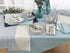 SARO LIFESTYLE 2136.A20S Cotton Blend Stitched Line Table Napkins (Set of 4) 20" Aqua