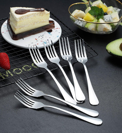 Kyraton Dinner Fork Set of 6, Stainless Steel 8.17 Inch Forks Silverware