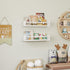 Onlysky Set 4 of Wall-Mounted Kid's Bookshelf - White Floating Nursery Book Shelves - Durable Wood Construction - Ideal