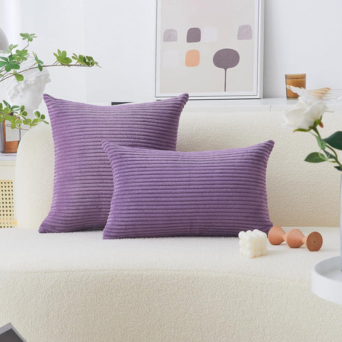 20x20 20 20 inch (50cm), Home Brilliant Throw Pillow Cover Soft Accent Pillow Cover Striped Plush Velvet Corduroy