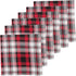 C&F Home Set of 6 Fireside Plaid Cotton Machine Washable Cloth Napkins for Christmas Dining Table Decor