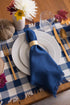 DII Heavyweight Fringed Check Tabletop Collection, Navy Placemat Set, 6 Piece, 13x19