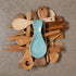 Now Designs Eggshell Blue Curved Stoneware Spoon Rest, 3.5x7.75 in