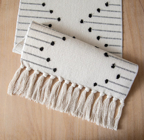 13 108 Inch Boho Table Runner x Long Natural Cotton Woven Runner with Tassels for Home Dining Table dcor, for Modern