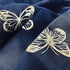 Jubilantex Navy Blue Butterfly Sheer Curtains with Gold Print Pattern, 63 Inch Long, 2 Panels for Kids Nursery Bedroom