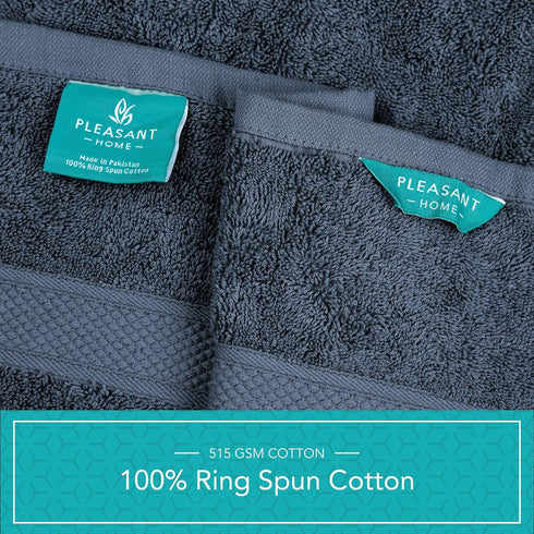 Set 6 (24 50) 100% 515 6 Pack, Pleasant Home Bath Towels of x Cotton, GSM | Lightweight, Soft & Highly Absorbent Luxury