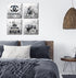 Meetdeceny Black And White Fashion Wall-Art for Bedroom Women - 10"x10" 4 Pieces Canvas Artwork Ready To Hang