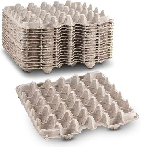 MT Products Pulp Fiber Egg Flat Cartons Holds 30 Eggs - Egg